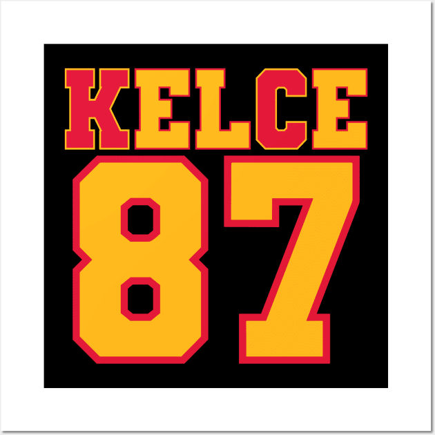 Kelce 87 Kansas City Chiefs Tight End Travis Football Wall Art by Shirts by Jamie